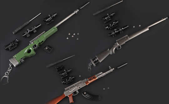 绝地吃鸡AKM AWM M24模型挂件